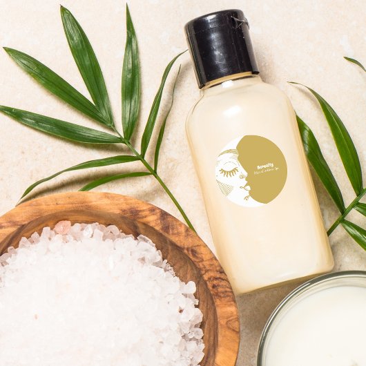 Sticker Rond Soleil céleste holistique et lune