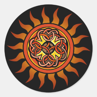 Sticker Rond Soleil celtique 4