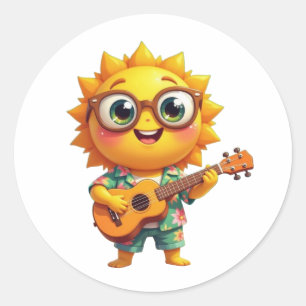 Sticker Rond Soleil chantant