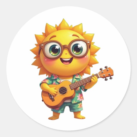Sticker Rond Soleil chantant (Devant)
