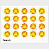Sticker Rond Soleil chaud (Feuille)