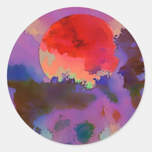 Sticker Rond Soleil dans les arbres (Devant)