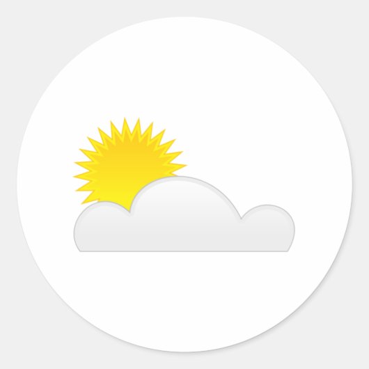 Sticker Rond Soleil dans les nuages (Devant)
