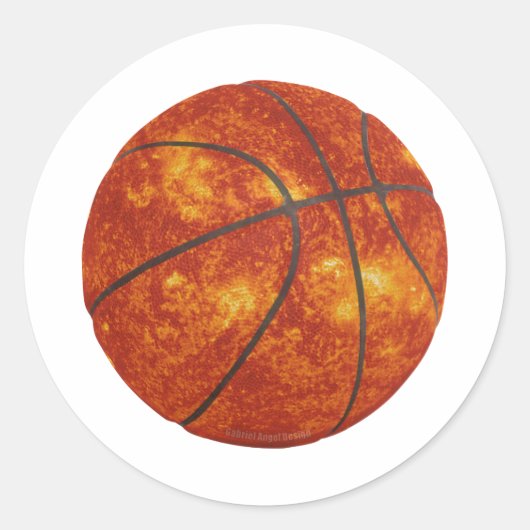 Sticker Rond Soleil de basket-ball (Devant)
