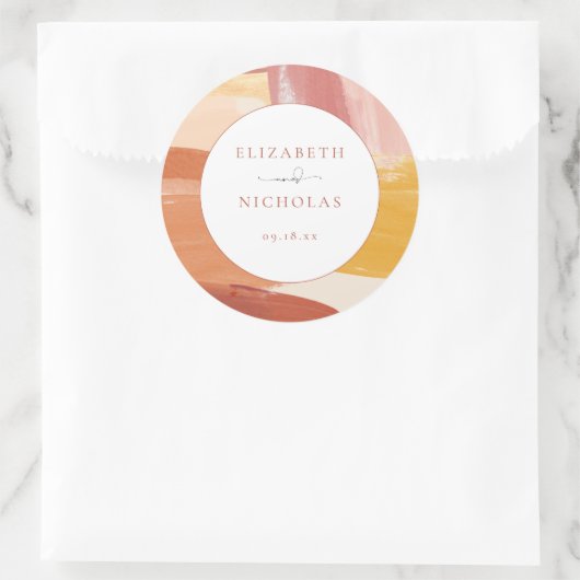 Sticker Rond Soleil de Terracotta | Mariage de monogramme (Sac)
