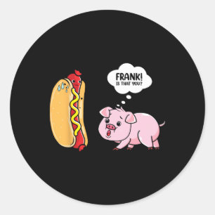 Sticker Rond Soleil Dehors Petits pains Pour Hot-Dog Dehors Drô