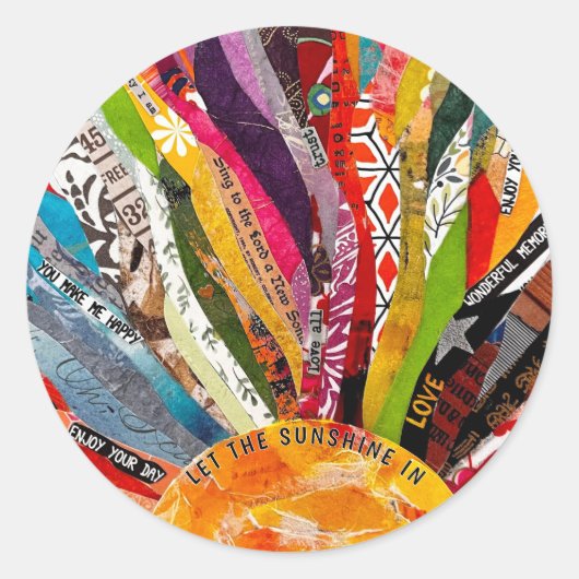 Sticker Rond Soleil en techniques mixtes  (Devant)