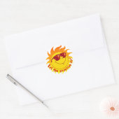 Sticker Rond Soleil estival souriant (Enveloppe)