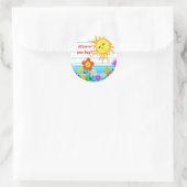Sticker Rond Soleil et fleurs (Sac)