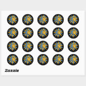 Sticker Rond Soleil et Lune (Feuille)