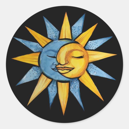 Sticker Rond Soleil et Lune (Devant)