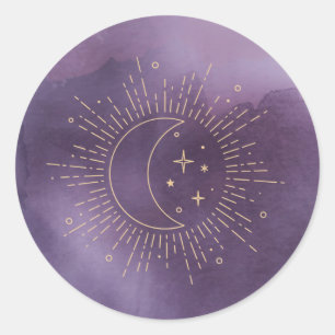 Sticker Rond Soleil et Lune