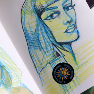 Sticker Rond Soleil et Lune