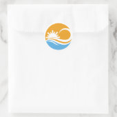 Sticker Rond soleil et vague (Sac)