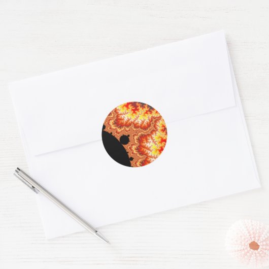 Sticker Rond Soleil flamboyant - Fractal (Enveloppe)