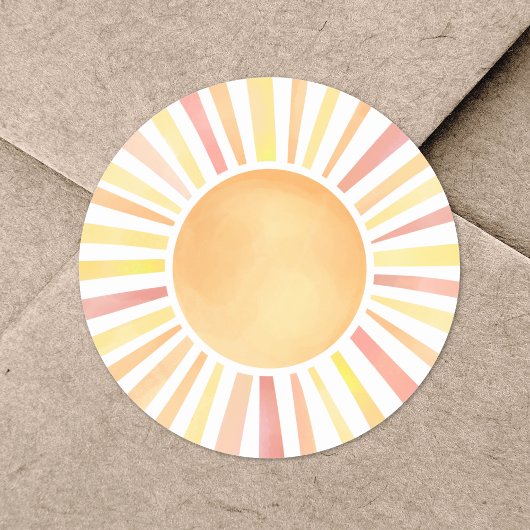 Sticker Rond Soleil Jaune Orange Soleil