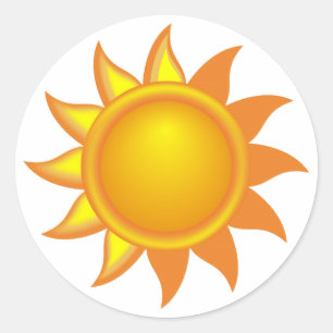 Sticker Rond Soleil jaune stylisé