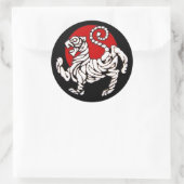 Sticker Rond Soleil levant de tigre de Shotokan (Sac)