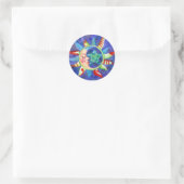 Sticker Rond SOLEIL, LUNE & ÉTOILES par SHARON SHARPE (Sac)