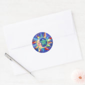 Sticker Rond SOLEIL, LUNE & ÉTOILES par SHARON SHARPE (Enveloppe)