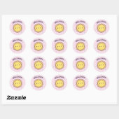 Sticker Rond Soleil Mignon Génial Récompense (Feuille)