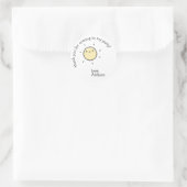 Sticker Rond Soleil mignon - Merci Anniversaire de enfant (Sac)