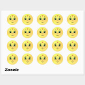 Sticker Rond Soleil Moderne Heureux (Feuille)