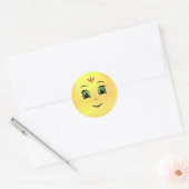 Sticker Rond Soleil Moderne Heureux (Enveloppe)