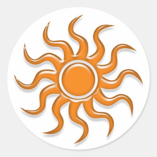 Sticker Rond Soleil orange (Devant)