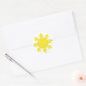 Sticker Rond Soleil philippin - Jaune (Enveloppe)