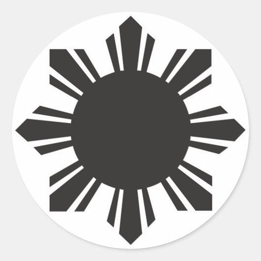 Sticker Rond Soleil philippin - Noir (Devant)