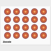 Sticker Rond Soleil psychédélique : Conception Fractale Spirale (Feuille)