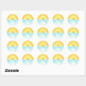 Sticker Rond Soleil se levant sur les nuages (Feuille)