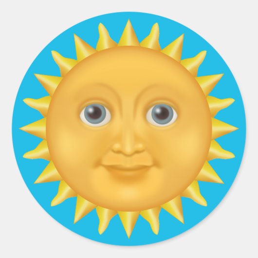 Sticker Rond Soleil souriant (Devant)
