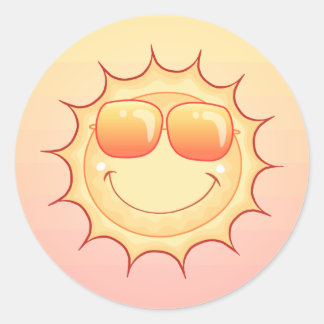Sticker Rond Soleil souriant