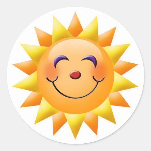 Sticker Rond Soleil souriant (Devant)