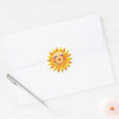 Sticker Rond Soleil souriant (Enveloppe)