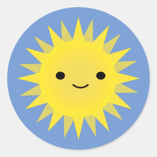 Sticker Rond Soleil souriant Cute Kawaii (Devant)