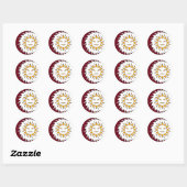 Sticker Rond Soleil souriant Éclipse (Feuille)