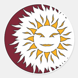 Sticker Rond Soleil souriant Éclipse
