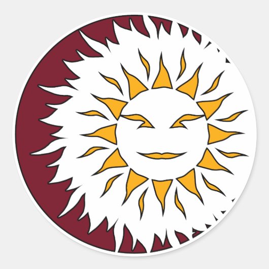 Sticker Rond Soleil souriant Éclipse (Devant)
