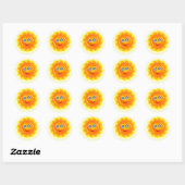 Sticker Rond Soleil, souriant et heureux (Feuille)