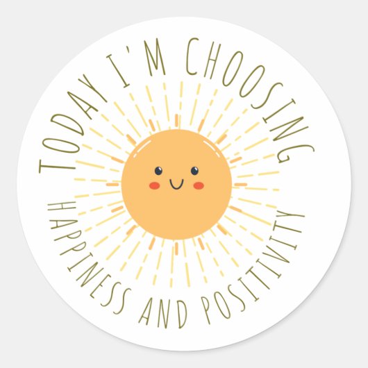 Sticker Rond Soleil souriant mignon (Devant)
