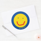 Sticker Rond Soleil souriant, visage joyeux (Enveloppe)