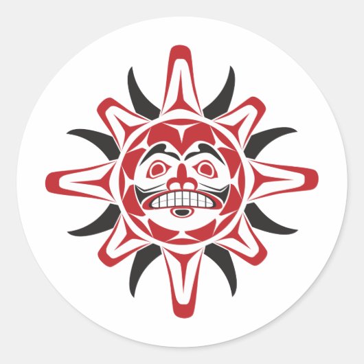 Sticker Rond Soleil Tlingit (Devant)