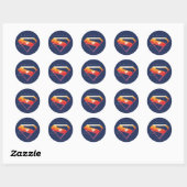 Sticker Rond Soleil Tourner Superman Shield (Feuille)