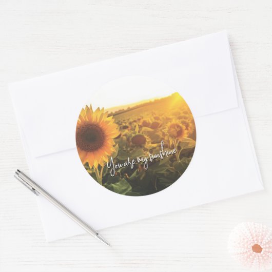 Sticker Rond Soleil tournesol (Enveloppe)