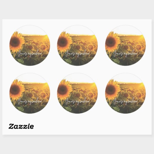 Sticker Rond Soleil tournesol (Feuille)