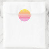 Sticker Rond Soleil Vaporwave (Sac)