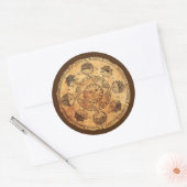 Sticker Rond Soleil vintage et éclipse (Enveloppe)